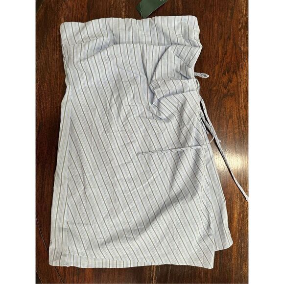 Wild Fable 90’s Vibes Blue and White Stripe Tube Top Wrap Mini Dress - Picture 1 of 3